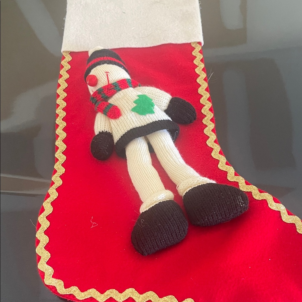 Festive Red‎ Stocking with Snowman Design